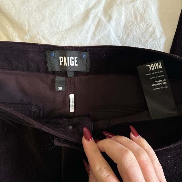 PAIGE purple velvet pants - Picture 4 of 4